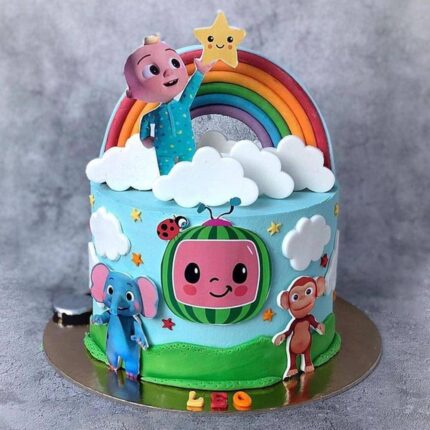 Playful Cocomelon Theme Cream Cake