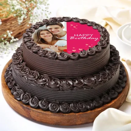 CHOCO TRUFFLE PHOTO CAKE 3 KG OUR SERVICE IN CHENNAI ONLY